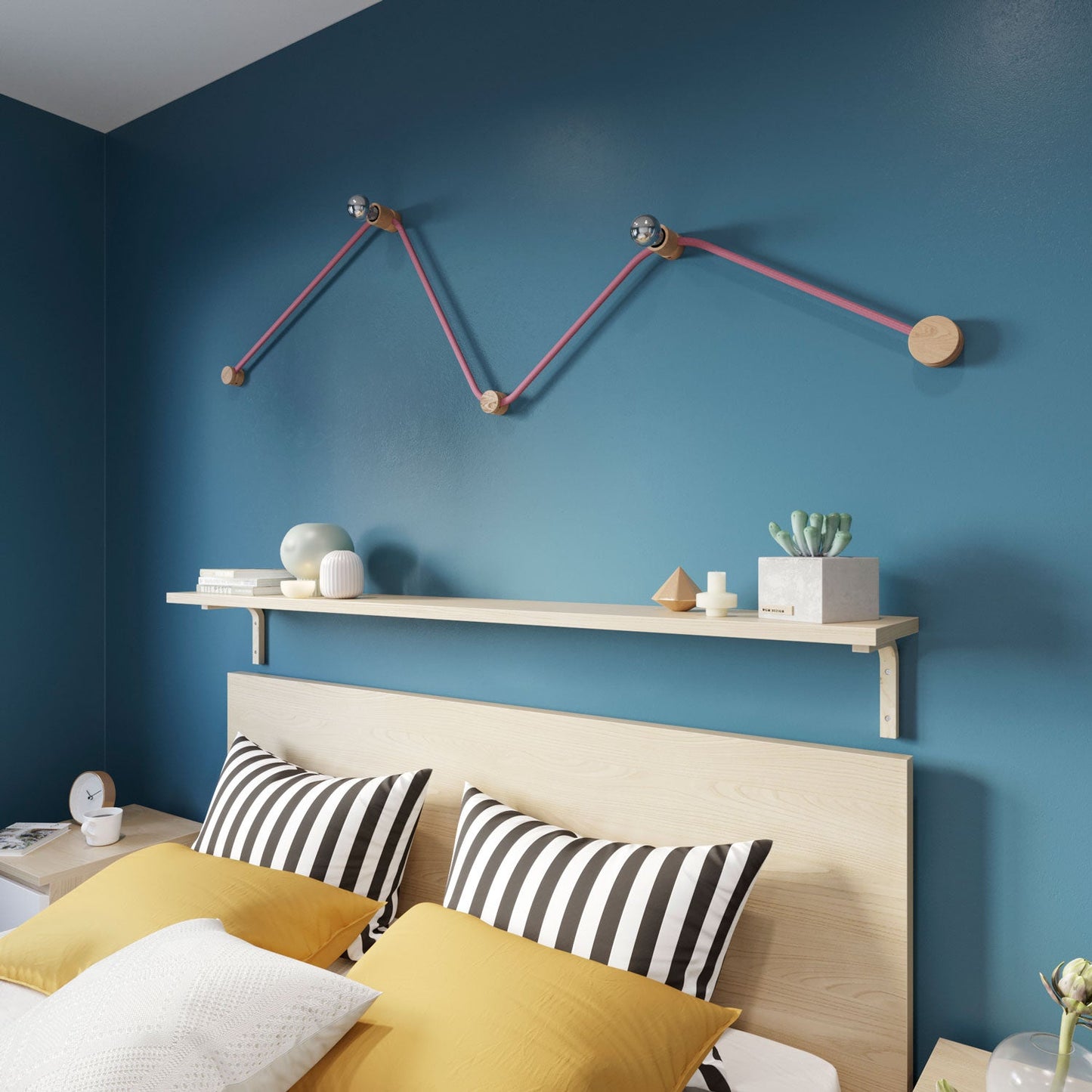 Sistema Filé Wiggle Kit - con cavo CM16 di 3 m per catenaria e 5 componenti in legno per interni