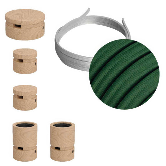 Sistema Filé Wiggle Kit - con cavo CM21 di 3 m per catenaria e 5 componenti in legno per interni
