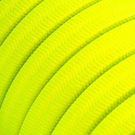 Electric Cable Color Cord for Custom String Lights, covered by Rayon fabric Yellow Fluo - CF10