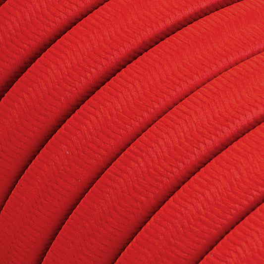 Electric Cable Color Cord for Custom String Lights, covered by Rayon fabric Red - CM09