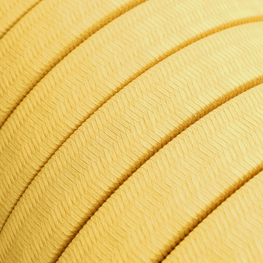 Electric Cable Color Cord for Custom String Lights, covered by Rayon fabric Yellow - CM10