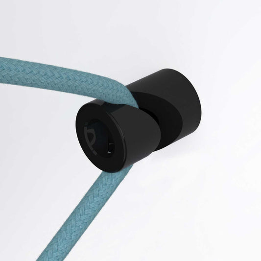 Decentratore, gancio a 'V' a soffitto o parete per cavo elettrico tessile - Nero
