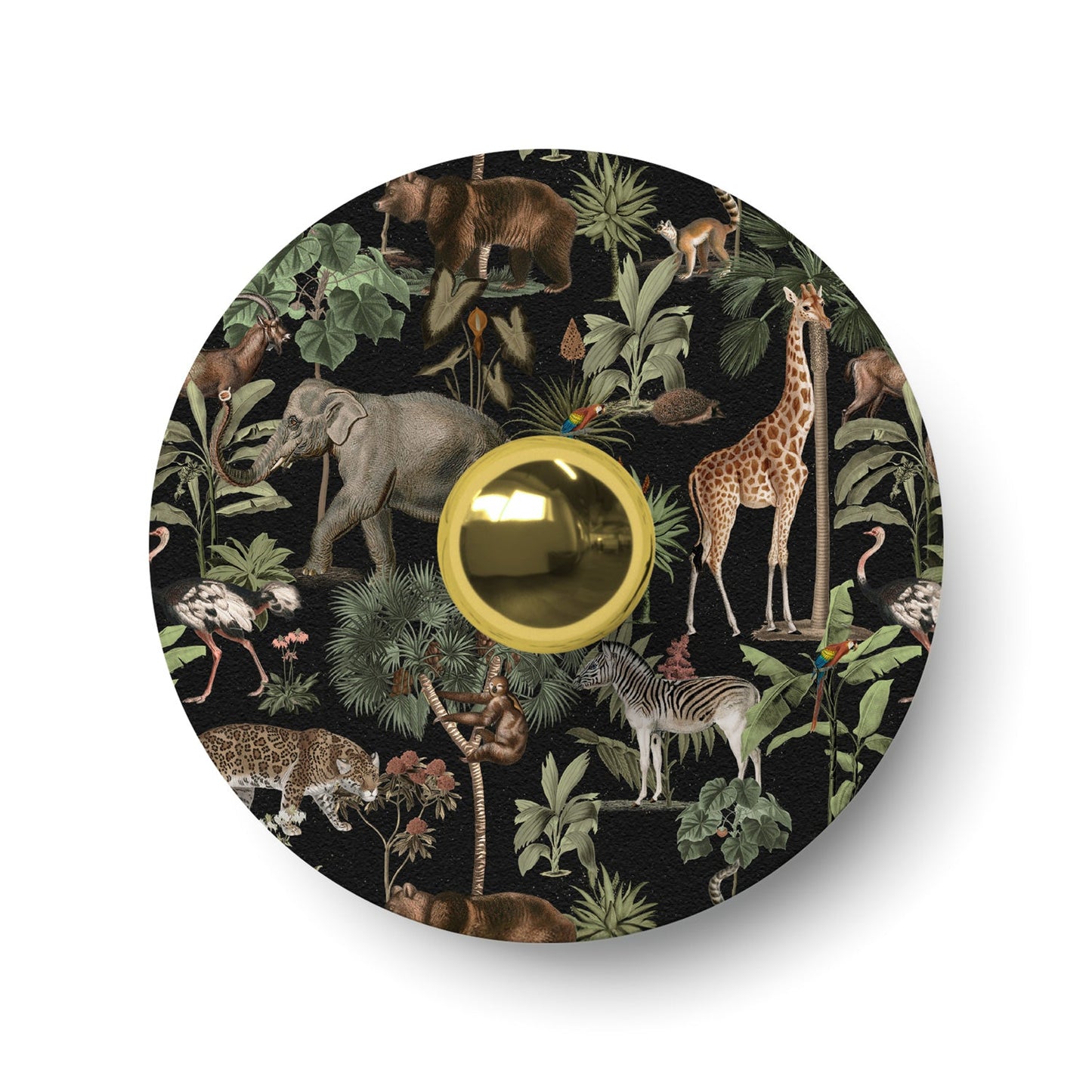 Paralume mini piatto Ellepì con animali della giungla 'Wildlife Whispers' Animali Giungla, diametro 24 cm - Made in Italy