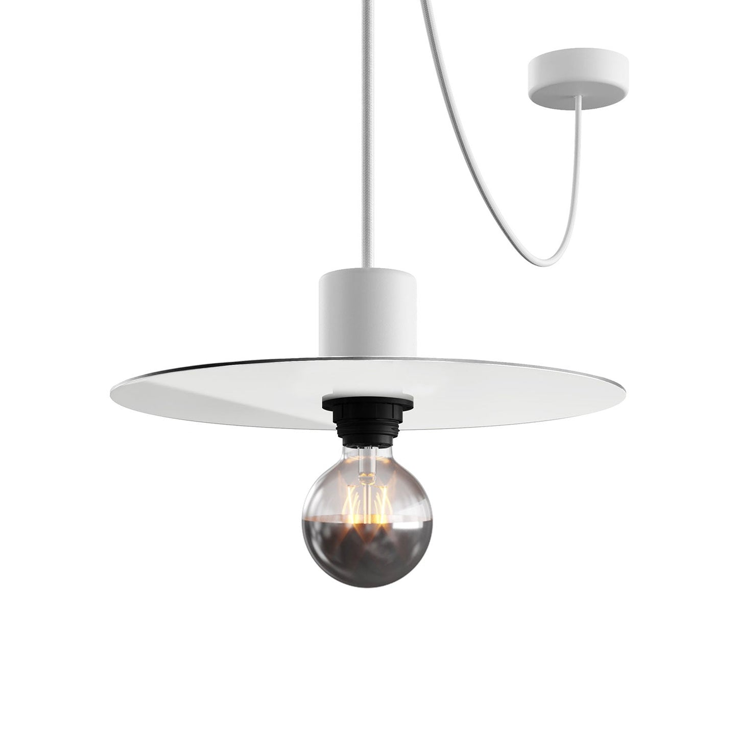 Mini piatto Ellepì 'Solid Color' Bianco opaco per lampade, diametro 24 cm - Made in Italy