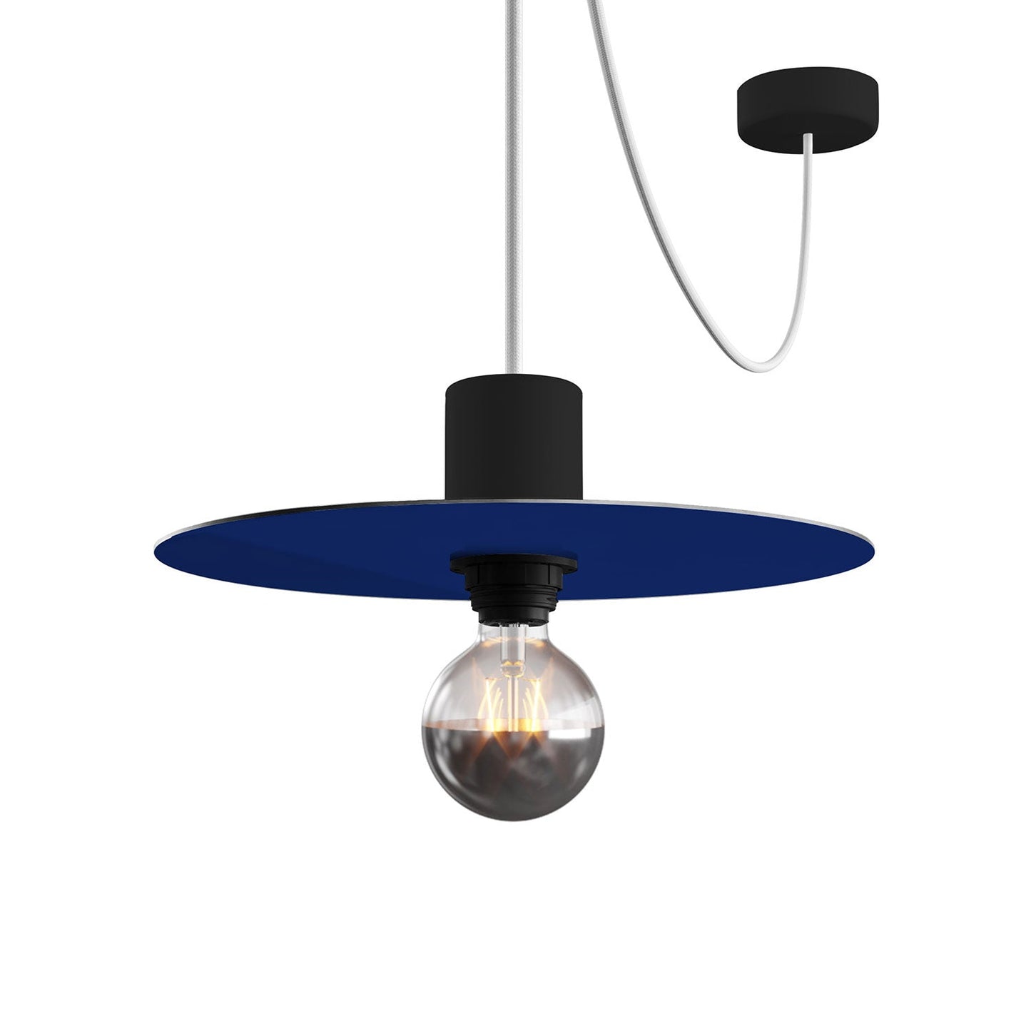 Mini piatto Ellepì 'Solid Color' Blu per lampade, diametro 24 cm - Made in Italy