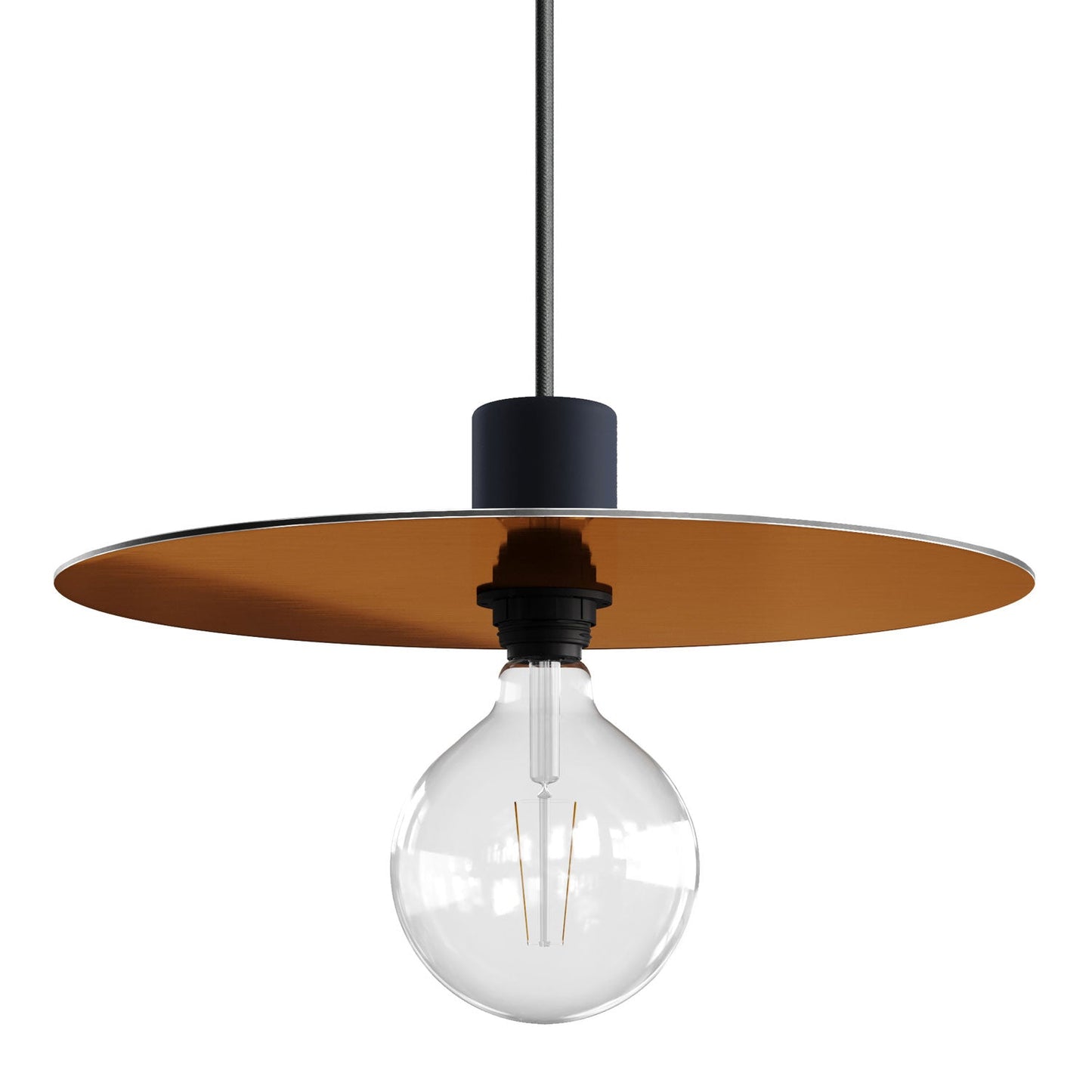 Piatto Ellepì oversize in Dibond per lampade a sospensione da esterni, diametro 40 cm - Made in Italy - Rame e Bronzo
