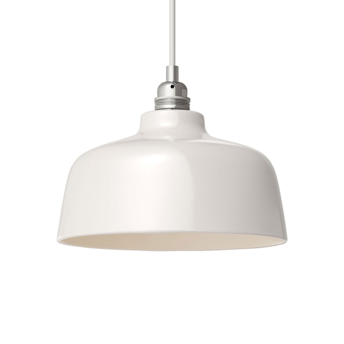 Paralume Coppa in ceramica, collezione Materia - Made in Italy - Bianco lucido