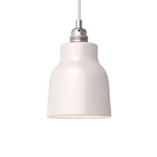 Paralume Vaso in ceramica, collezione Materia - Made in Italy - Bianco lucido