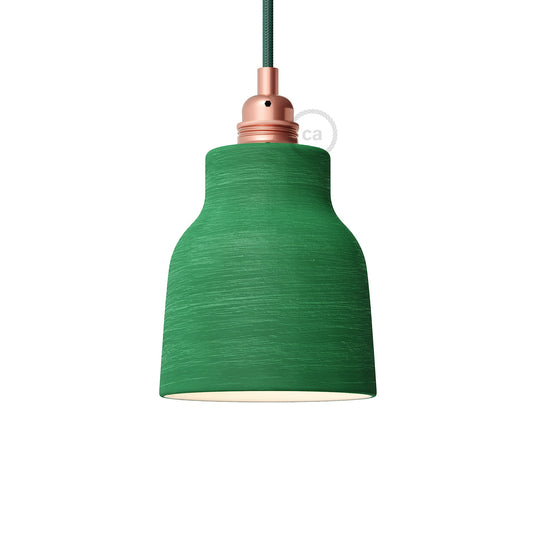 Paralume Vaso in ceramica, collezione Materia - Made in Italy - Evergreen striato