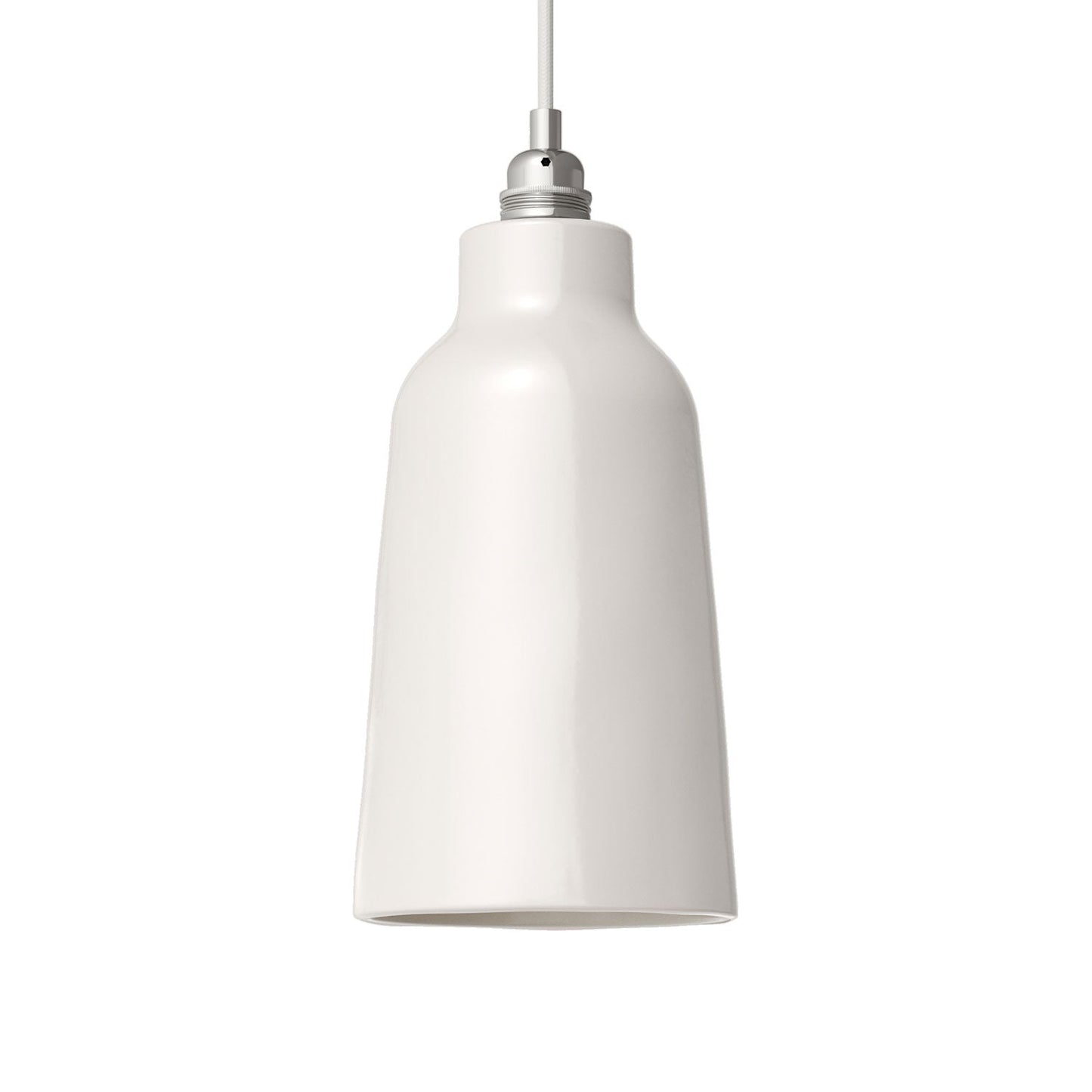 Paralume Bottiglia in ceramica, collezione Materia - Made in Italy - Bianco lucido