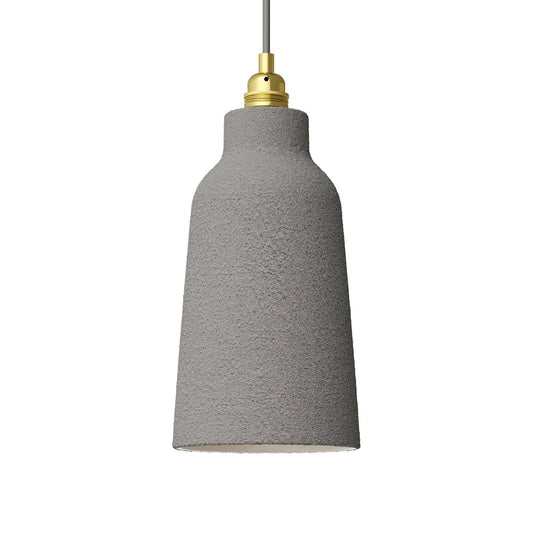 Paralume Bottiglia in ceramica, collezione Materia - Made in Italy - Effetto cemento