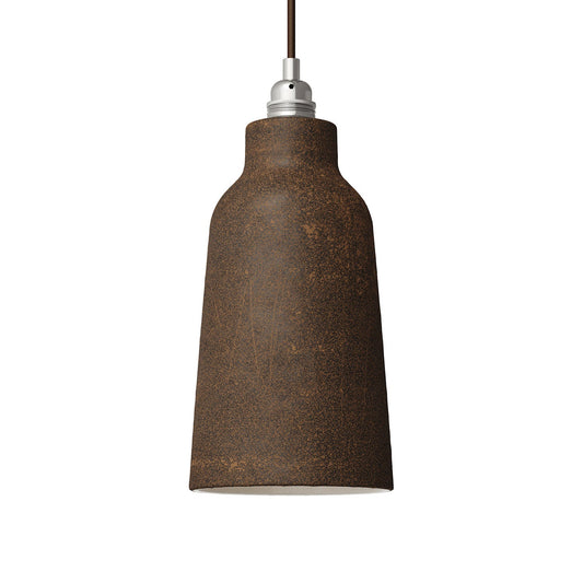 Paralume Bottiglia in ceramica, collezione Materia - Made in Italy - Effetto corten