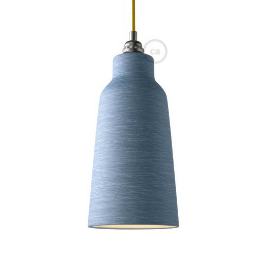 Paralume Bottiglia in ceramica, collezione Materia - Made in Italy - Avion striato