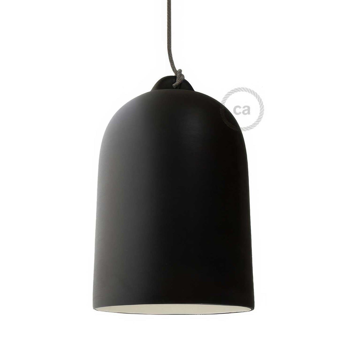 Campana, paralume XL in ceramica per sospensione - Made in Italy - Lavagna