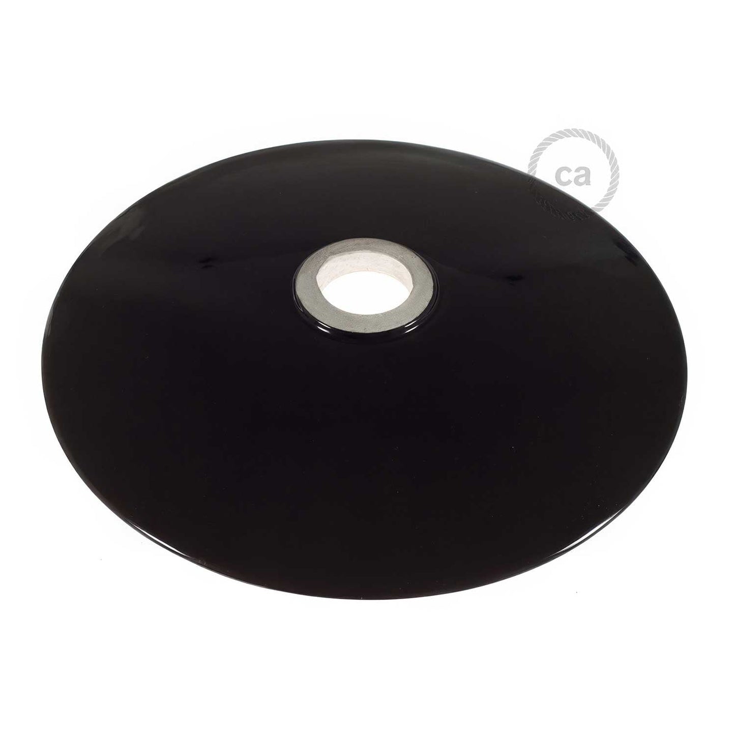Paralume Piatto in ceramica per sospensione - Made in Italy - Nero - Rame