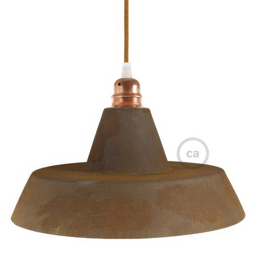 Paralume Industriale in ceramica per sospensione - Made in Italy - Effetto corten