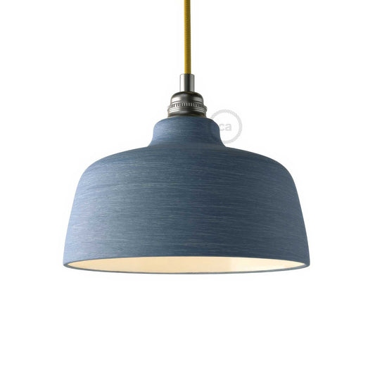 Paralume Coppa in ceramica, collezione Materia - Made in Italy - Avion striato