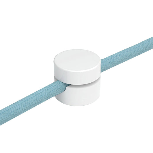 Fissaggio a parete passacavo universale per cavo tessile per illuminazione 2x0,75 e 3x0,75 - Bianco