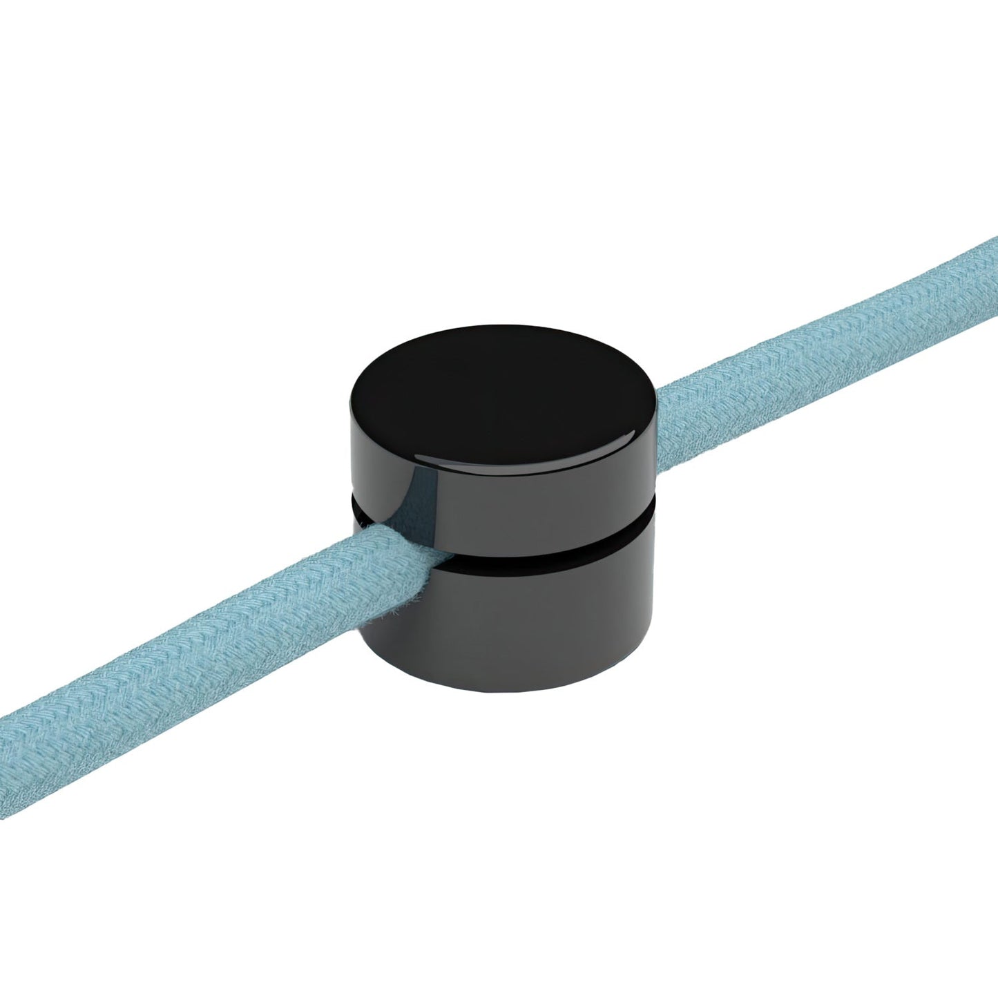 Fissaggio a parete passacavo universale per cavo tessile per illuminazione 2x0,75 e 3x0,75 - Nero