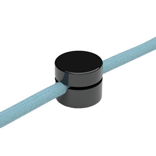 Fissaggio a parete passacavo universale per cavo tessile per illuminazione 2x0,75 e 3x0,75 - Nero