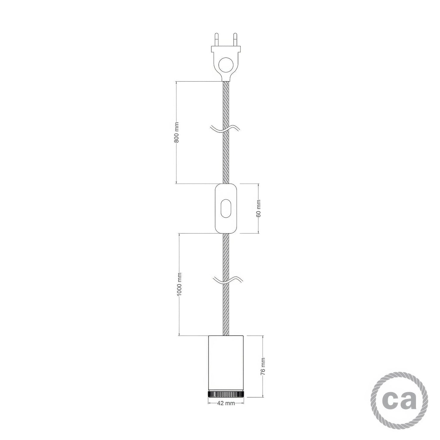 Lampada faretto Mini Spotlight GU1d0 con cablaggio SnakeBis - Nero