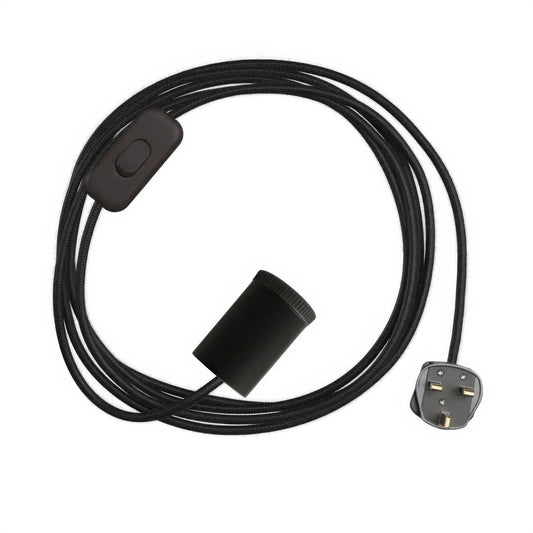Lampada faretto Mini Spotlight GU1d0 con cablaggio SnakeBis e spina UK - Nero
