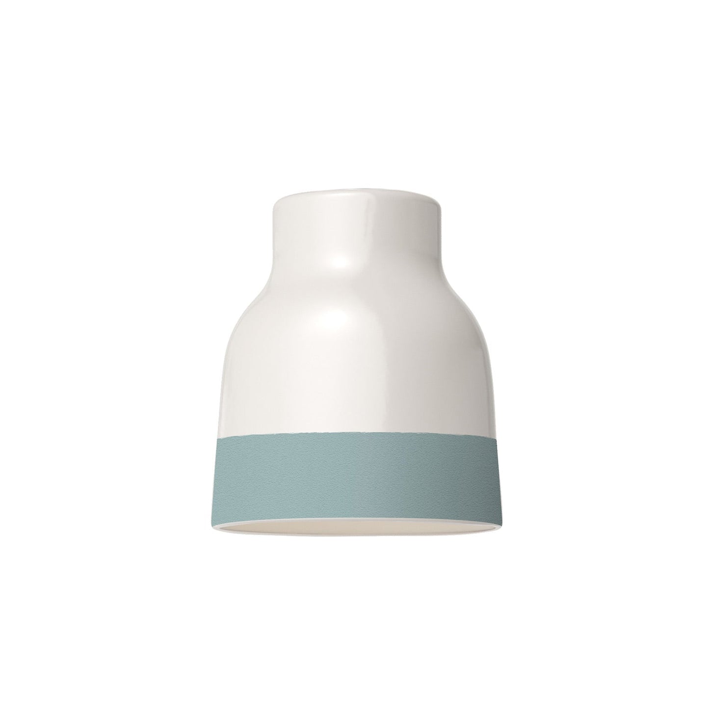 Paralume Vaso bicolore in ceramica Bianco e Azzurro, collezione Materia - Made in Italy