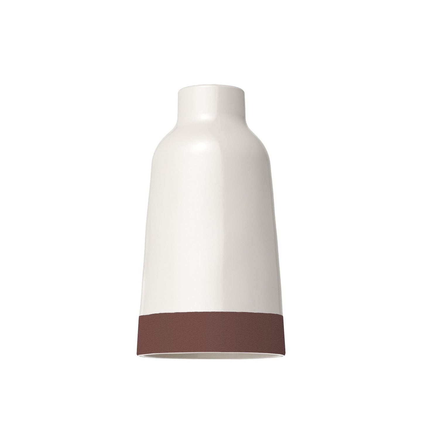 Paralume Bottiglia bicolore in ceramica Bianco e Marrone, collezione Materia - Made in Italy