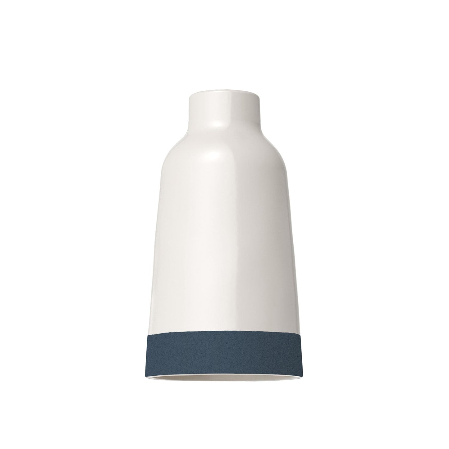Paralume Bottiglia bicolore in ceramica Bianco e Petrolio, collezione Materia - Made in Italy