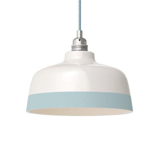Paralume Coppa bicolore in ceramica Bianco e Azzurro, collezione Materia - Made in Italy