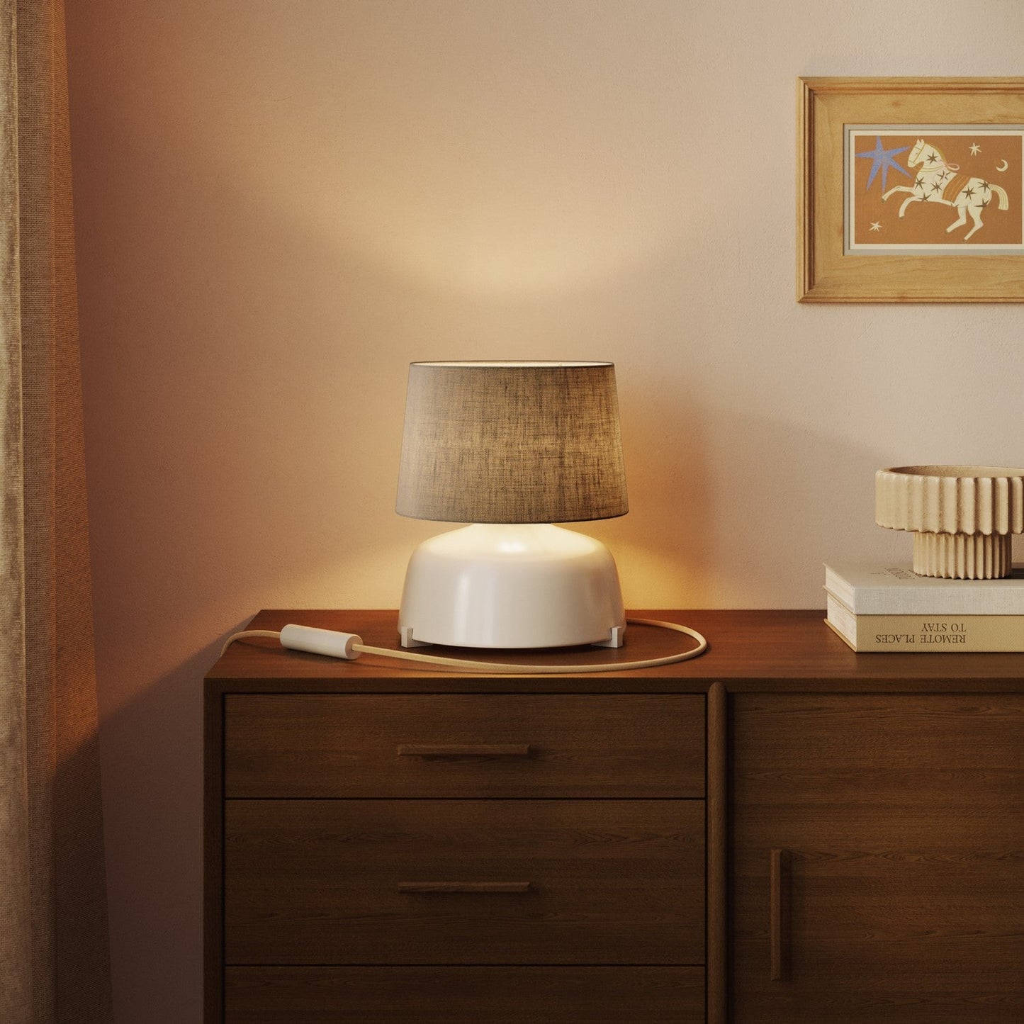 Paralume Athena con attacco E27 per lampada da tavolo o da terra - Made in Italy - Camelot Grigio