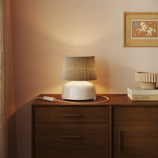 Paralume Athena con attacco E27 per lampada da tavolo o da terra - Made in Italy - Camelot Grigio