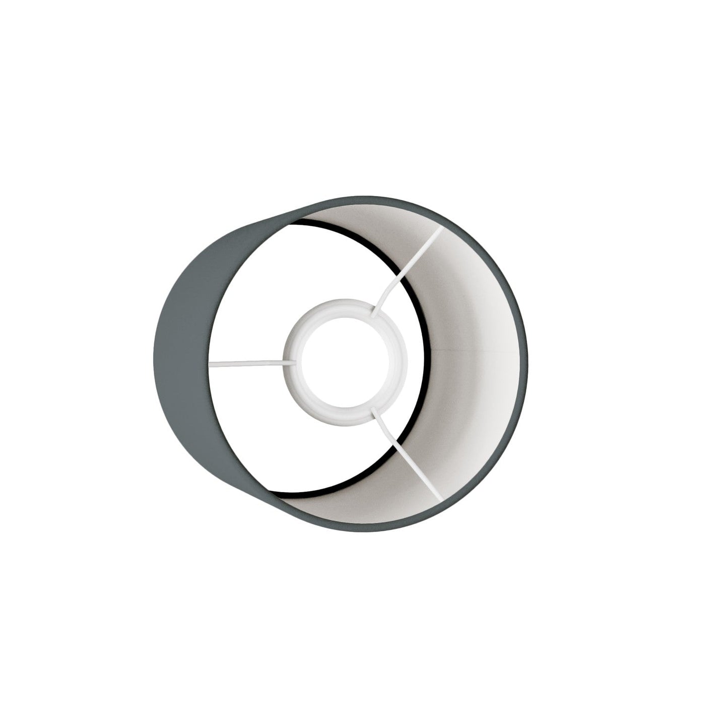 Paralume Cilindro S in tessuto con attacco E27 - Made in Italy - Teletta Grigio Scuro