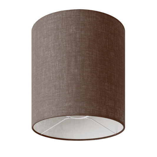 Paralume Cilindro M in tessuto con attacco E27 - Made in Italy - Camelot Marrone