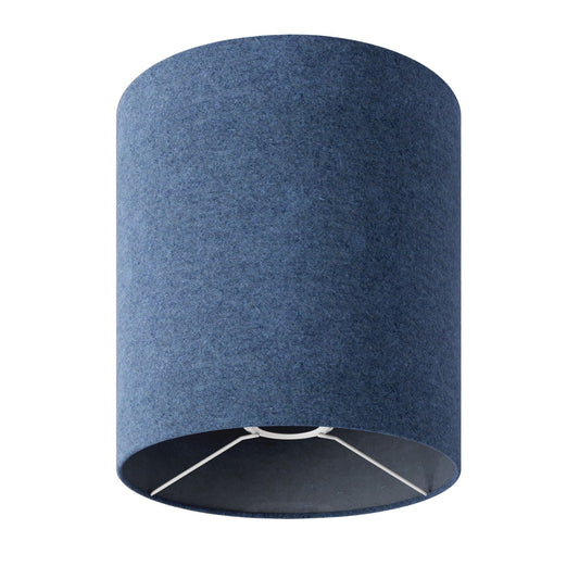 Paralume Cilindro M in tessuto con attacco E27 - Made in Italy - Lana Blu