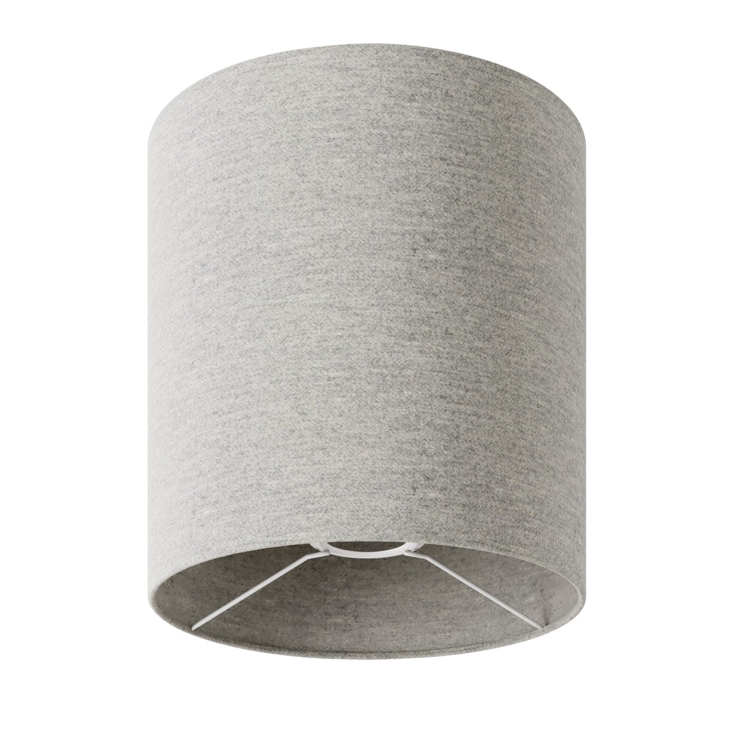 Paralume Cilindro M in tessuto con attacco E27 - Made in Italy - Lana Grigio Chiaro