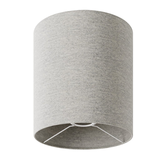 Paralume Cilindro M in tessuto con attacco E27 - Made in Italy - Lana Grigio Chiaro