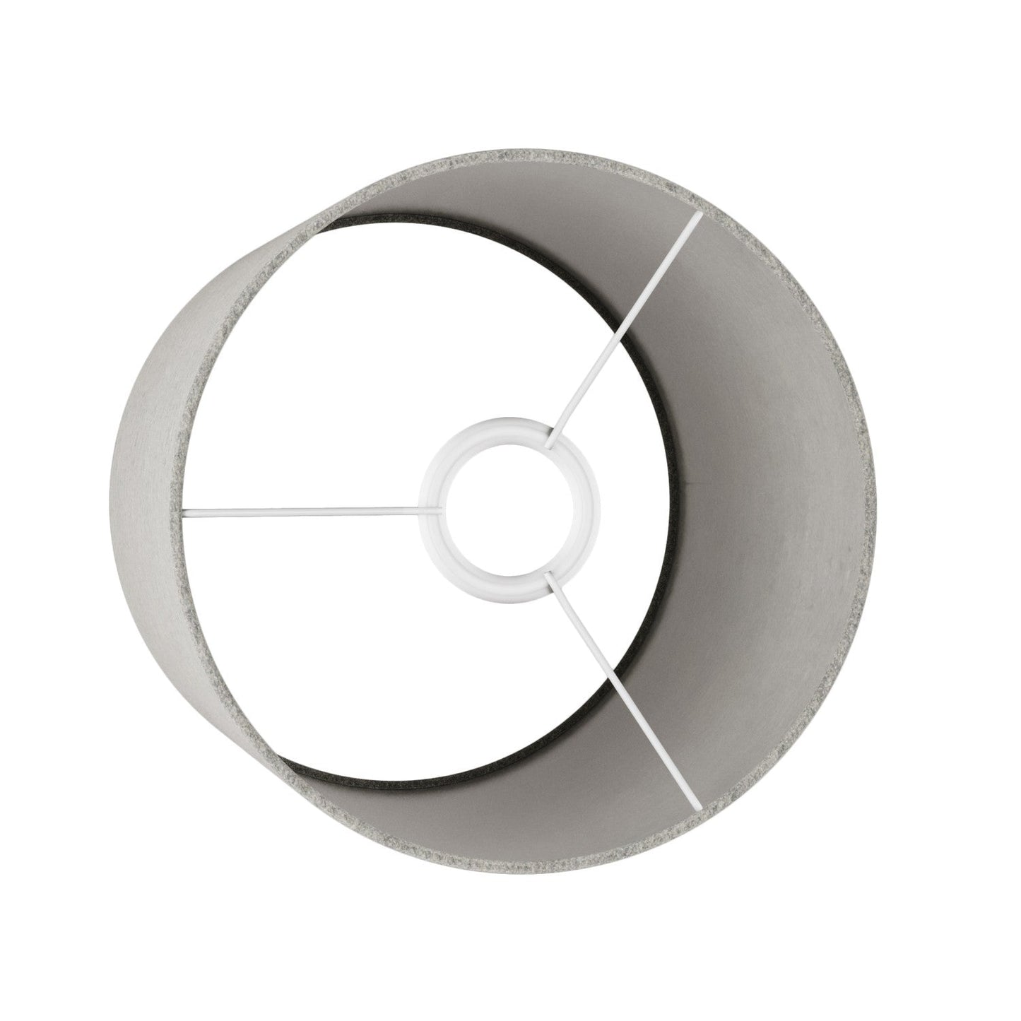 Paralume Cilindro M in tessuto con attacco E27 - Made in Italy - Lana Grigio Chiaro