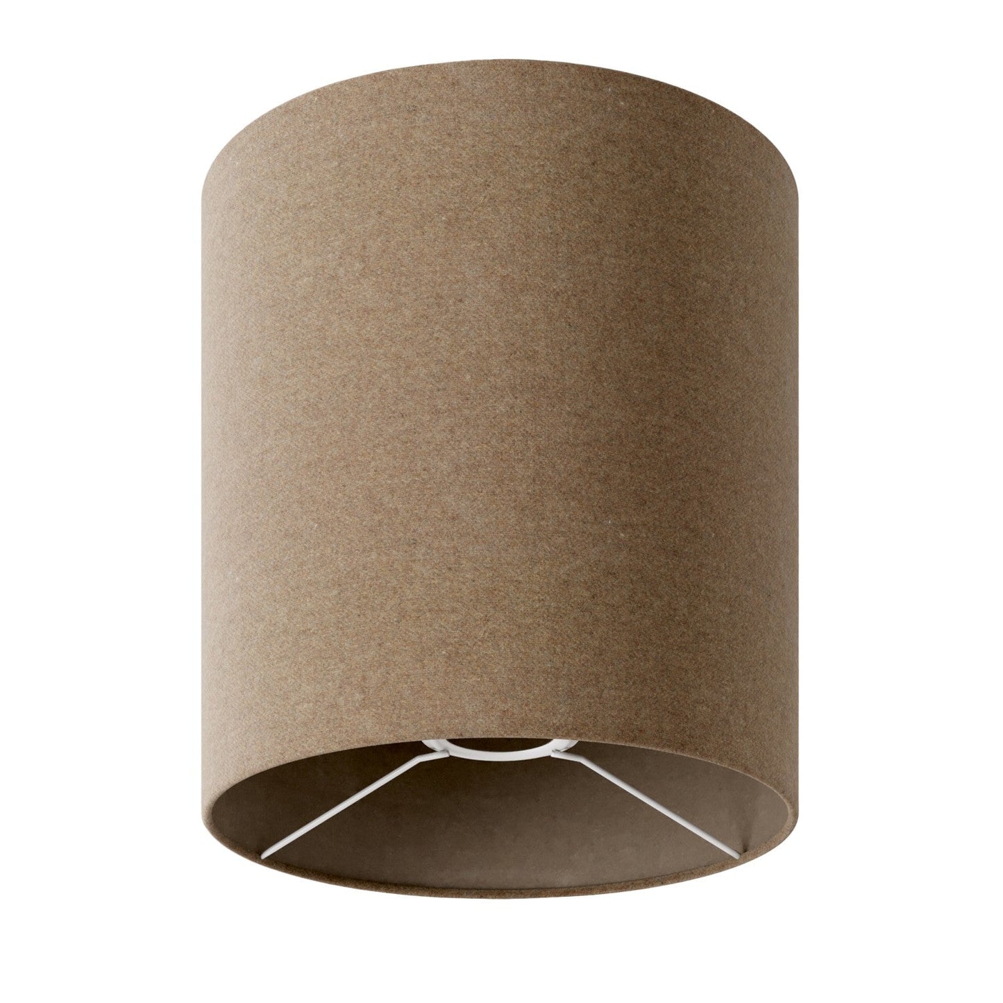 Paralume Cilindro M in tessuto con attacco E27 - Made in Italy - Lana Marrone