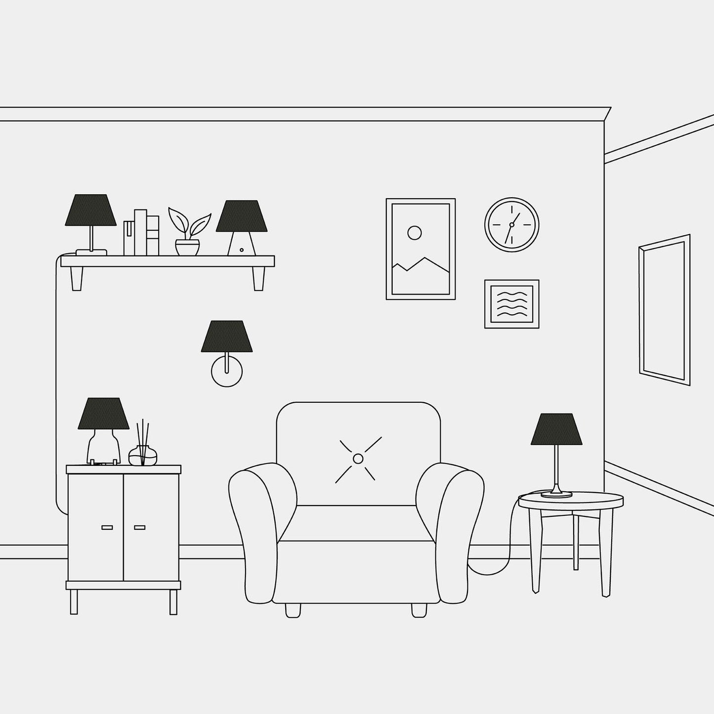 Paralume Impero con attacco E27 per lampada da tavolo o applique - Made in Italy - Cinette nero