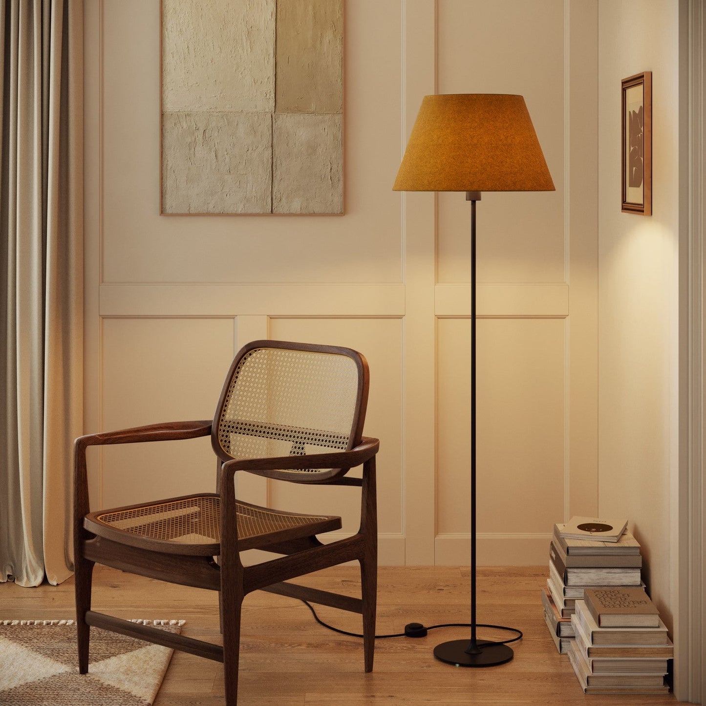 Paralume Impero L per lampada da tavolo o applique con attacco E27 - Made in Italy -  Lana Senape
