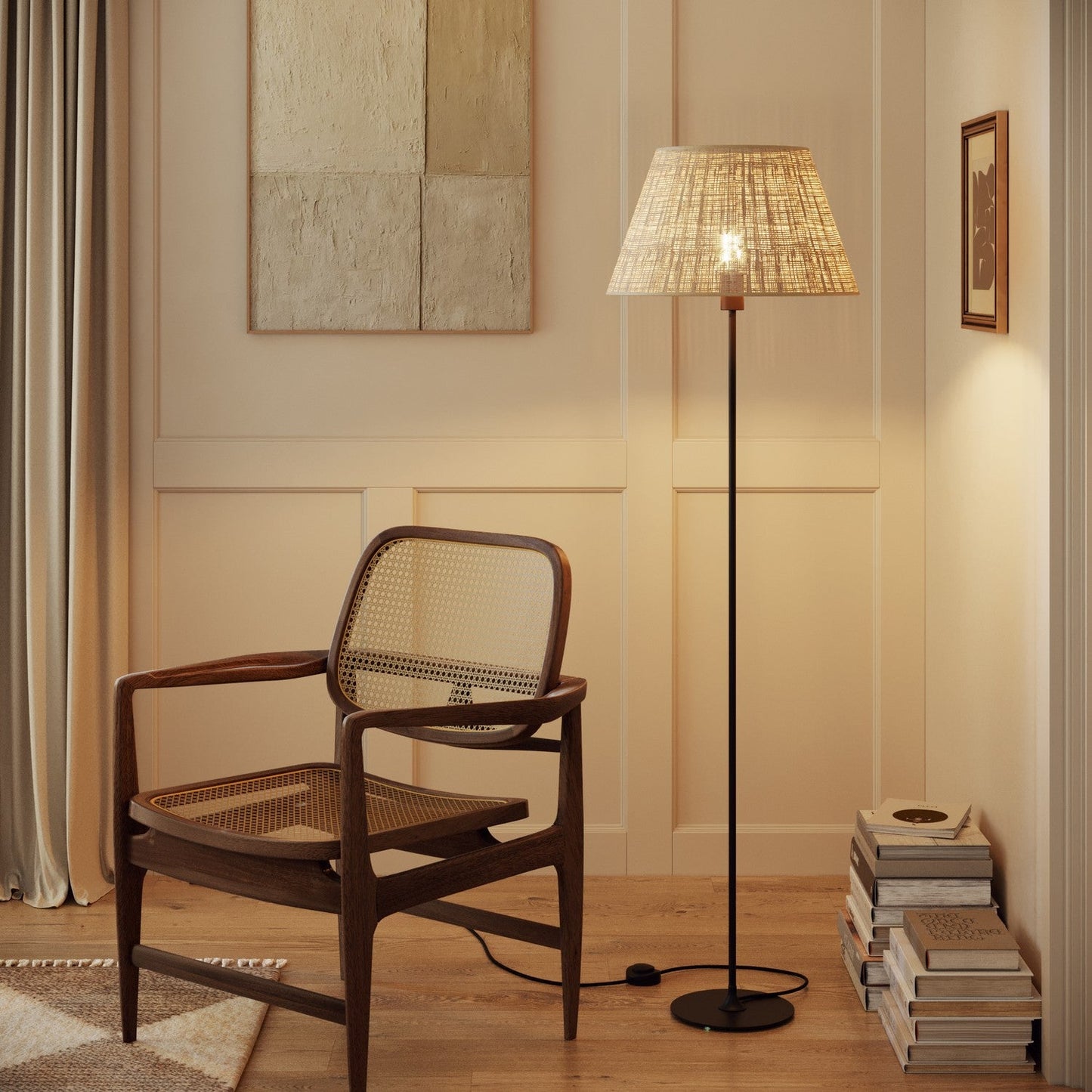 Paralume Impero L per lampada da tavolo o applique con attacco E27 - Made in Italy - Raphia