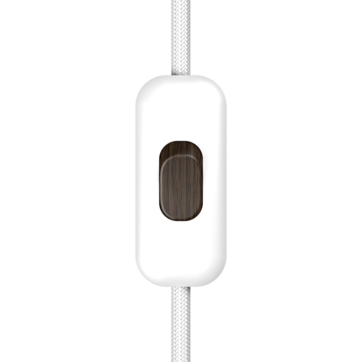 Interruttore Unipolare rompifilo Creative Switch Bianco e pulsante Effetto Wengé