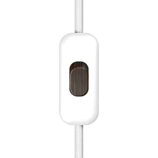 Interruttore Unipolare rompifilo Creative Switch Bianco e pulsante Effetto Wengé