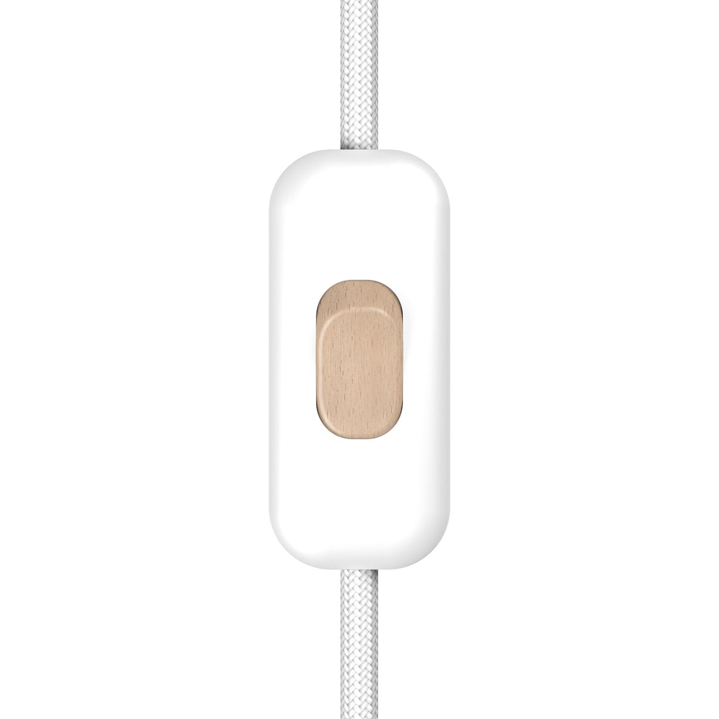 Interruttore Unipolare rompifilo Creative Switch Bianco e pulsante Effetto legno