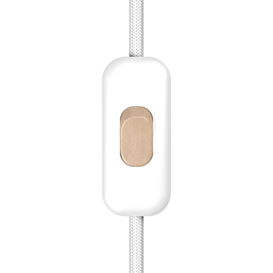 Interruttore Unipolare rompifilo Creative Switch Bianco e pulsante Effetto legno