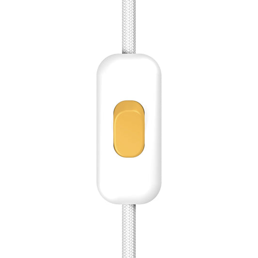Interruttore Unipolare rompifilo Creative Switch Bianco e pulsante Mostarda