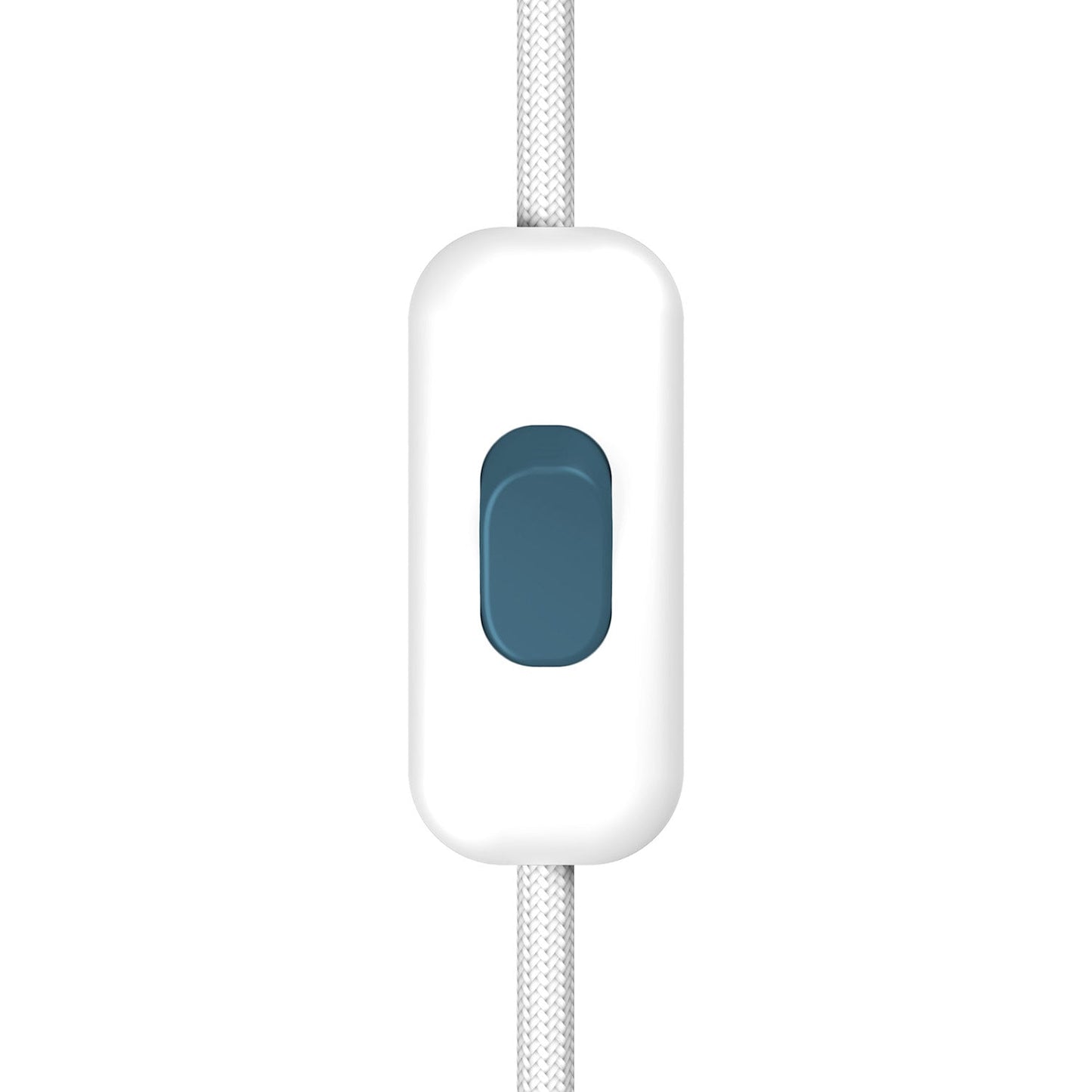 Interruttore Unipolare rompifilo Creative Switch Bianco e pulsante Petrolio