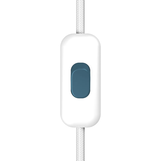 Interruttore Unipolare rompifilo Creative Switch Bianco e pulsante Petrolio