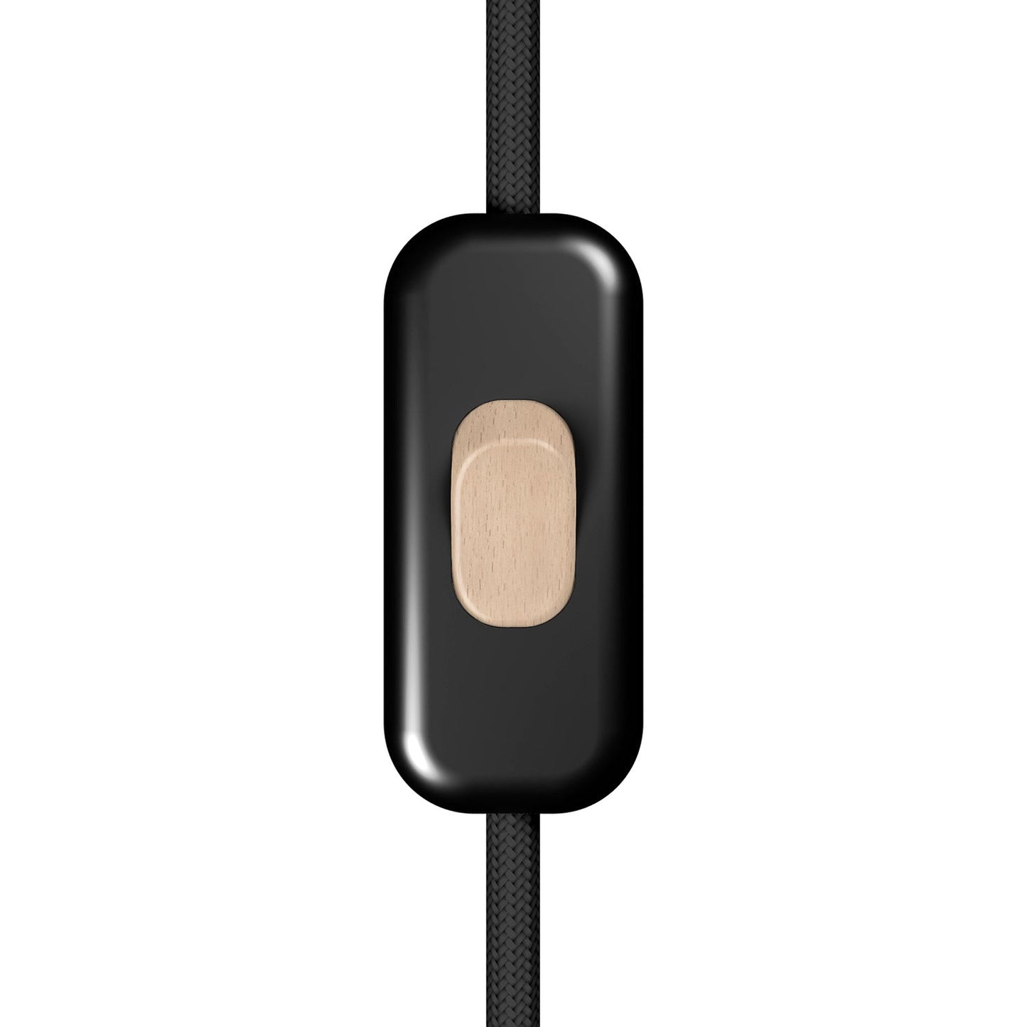 Interruttore Unipolare rompifilo Creative Switch Nero e pulsante Effetto legno